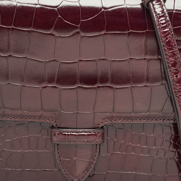 ALAIA Burgundy Embossed Leather Crossbody Bag - Picture 5 of 8